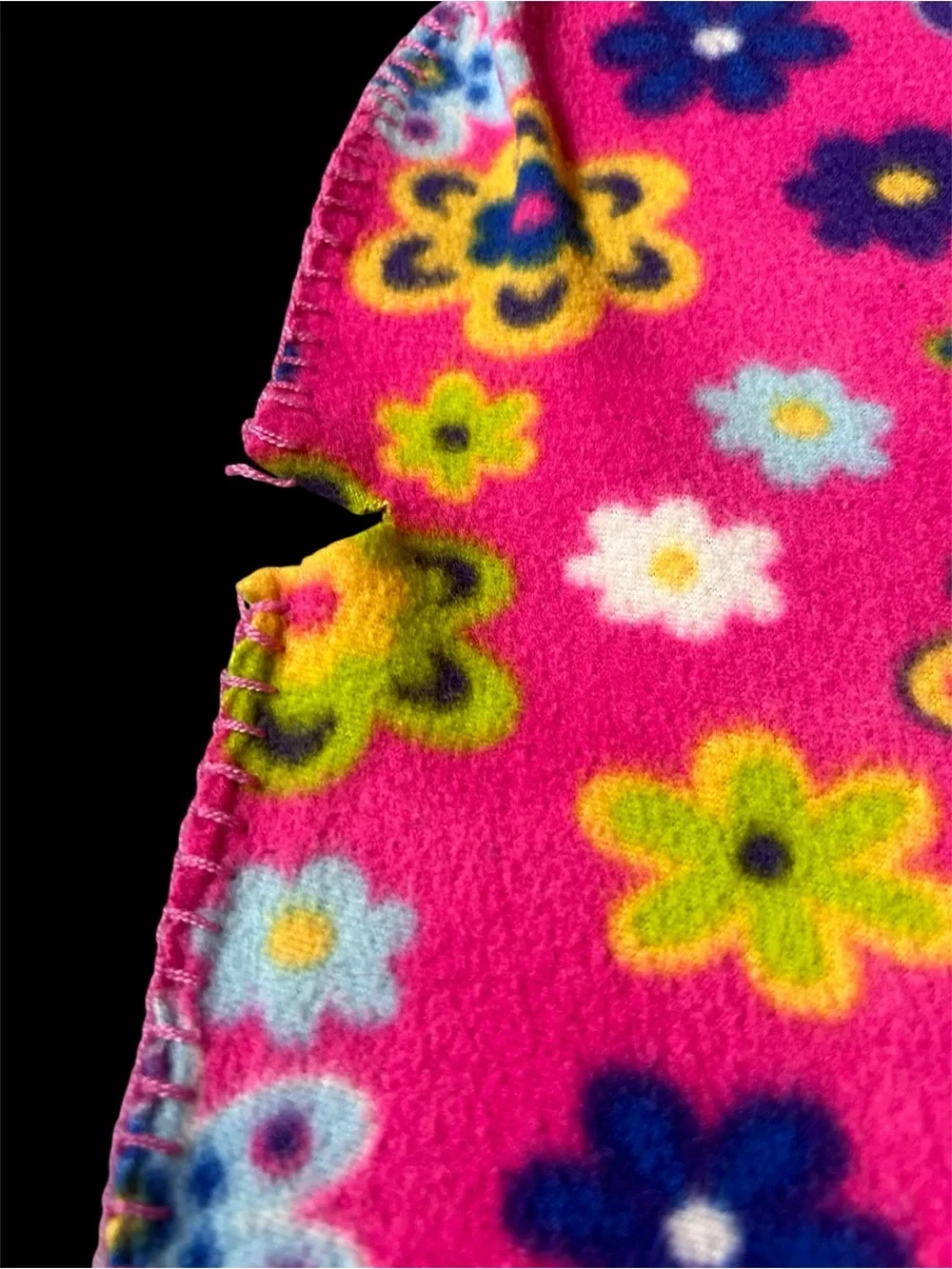 Bright Pink Floral Fleece Throw